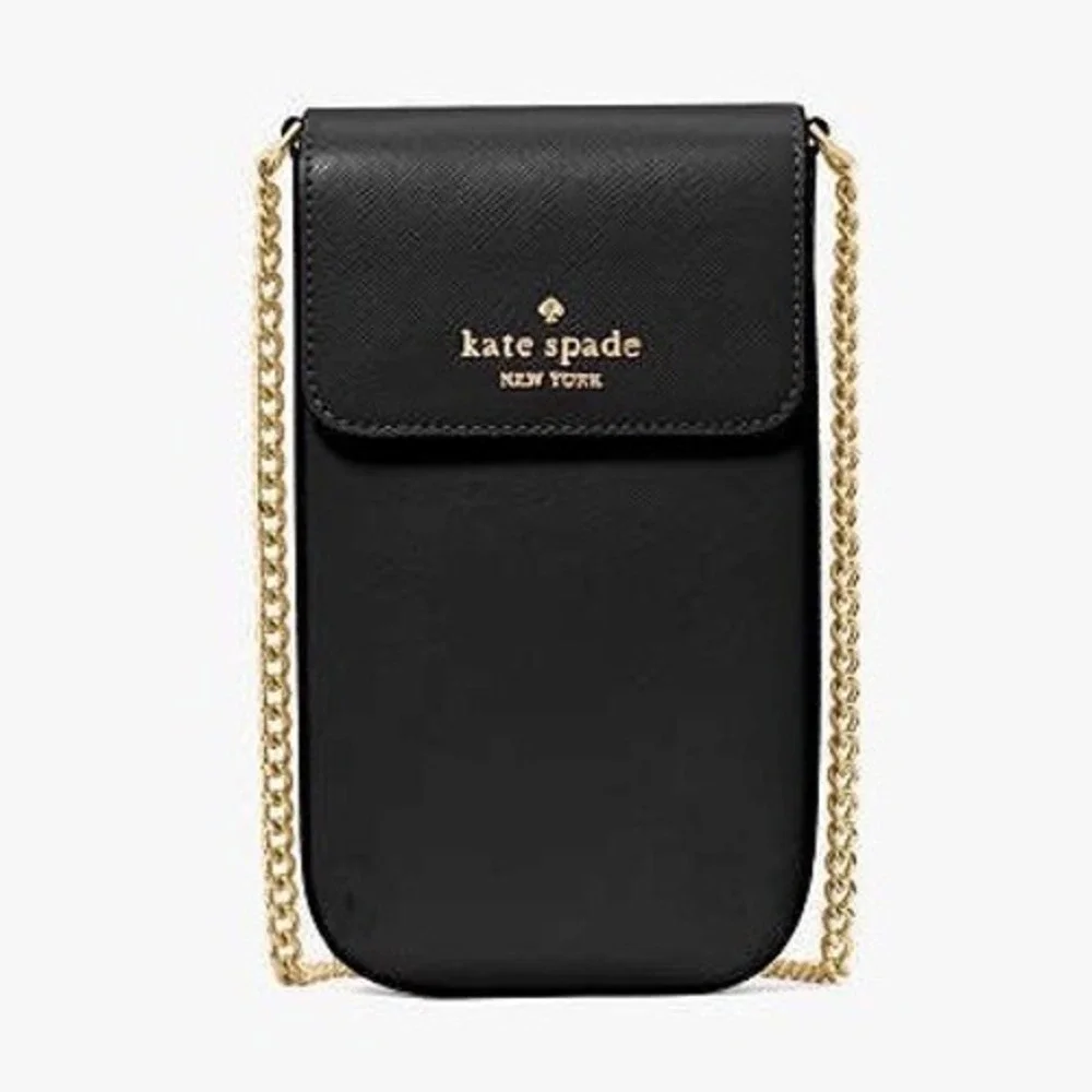 NWOT Kate Spade Madison Black Saffiano Leather Phone Crossbody Bag KK152